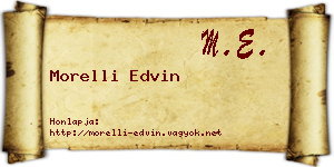 Morelli Edvin névjegykártya